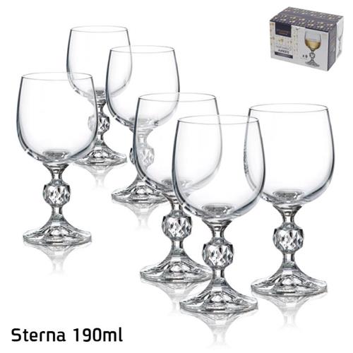 סט 6 גביעי יין STERNA בוהמיה קריסטל - 190ml - 6 יחידות