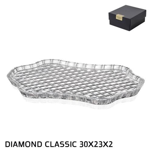 צלחת הגשה DIAMOND CLASSIC קריסטל בוהמיה 30x23x2 ס"מ – Default Title