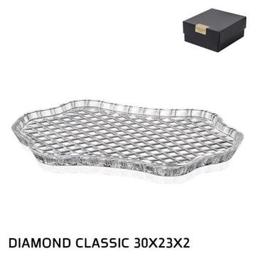 צלחת הגשה DIAMOND CLASSIC קריסטל בוהמיה 30x23x2 ס"מ – Default Title