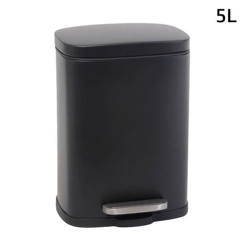 פח אשפה מלבני 5 ליטר טריקה שקטה גובה 30, עומק 15, רוחב 21, DREAM CHEF שחור מט