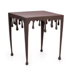 שולחן צד ייחודי דגם דרופס ראסטי בצבע חום