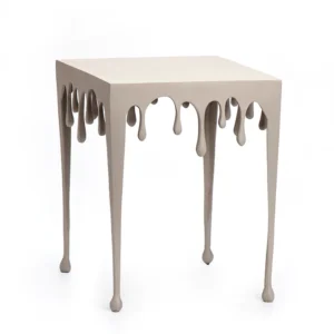 שולחן צד ייחודי דגם דרופס ראסטי בצבע אפור