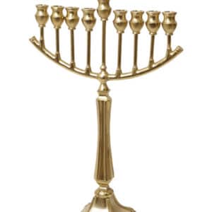 חנוכיה יוקרתית BRASS GOLD מידות 45X15X50