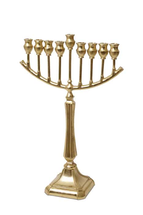 חנוכיה יוקרתית BRASS GOLD מידות 45X15X50