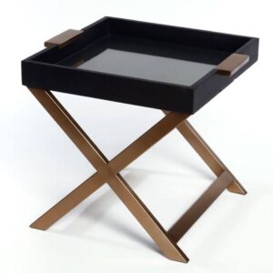 שולחן צד בעיצוב יוקרתי בגוון שחור 50X50X50 ס"מ