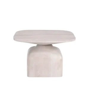 שולחן צד בעיצוב מיוחד עשוי עץ מנגו בגוון בז'