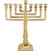 חנוכיה עשויה BRASS זהב בעיצוב מיוחד 50X35X14 ס”מ