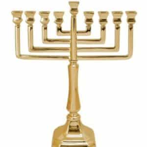 חנוכיה עשויה BRASS זהב בעיצוב מיוחד 50X35X14 ס”מ